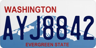WA license plate AYJ8842