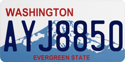 WA license plate AYJ8850
