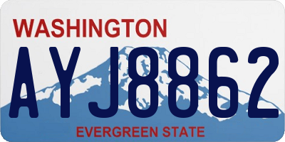 WA license plate AYJ8862