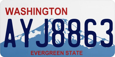 WA license plate AYJ8863