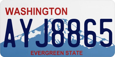 WA license plate AYJ8865