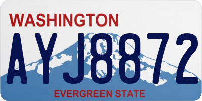 WA license plate AYJ8872