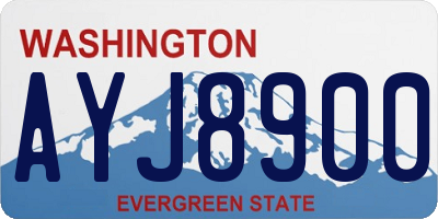 WA license plate AYJ8900