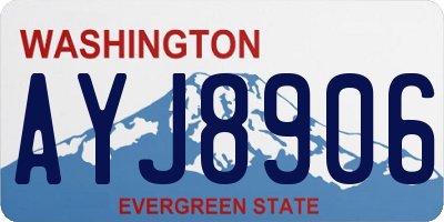 WA license plate AYJ8906
