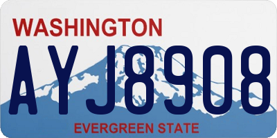 WA license plate AYJ8908