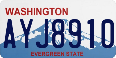 WA license plate AYJ8910