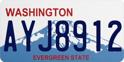 WA license plate AYJ8912