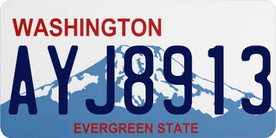 WA license plate AYJ8913