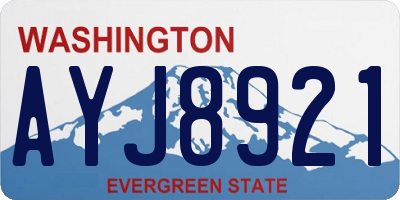 WA license plate AYJ8921