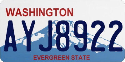 WA license plate AYJ8922