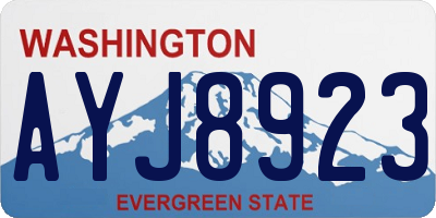 WA license plate AYJ8923