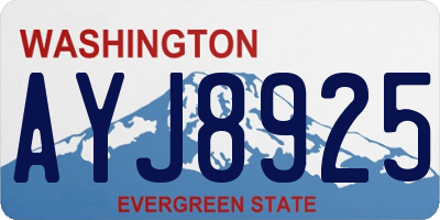 WA license plate AYJ8925