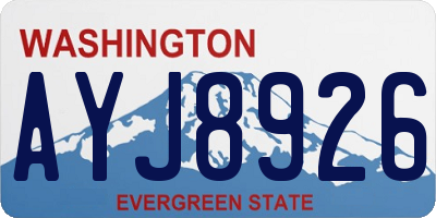 WA license plate AYJ8926