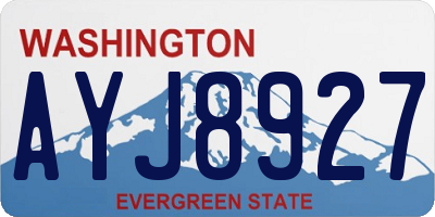 WA license plate AYJ8927