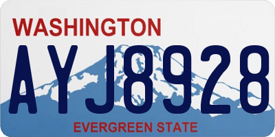 WA license plate AYJ8928