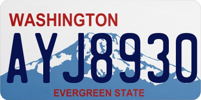 WA license plate AYJ8930