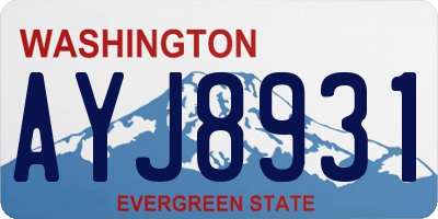 WA license plate AYJ8931