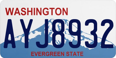 WA license plate AYJ8932
