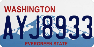 WA license plate AYJ8933