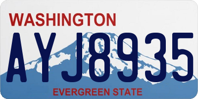 WA license plate AYJ8935