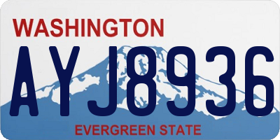 WA license plate AYJ8936
