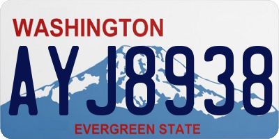 WA license plate AYJ8938