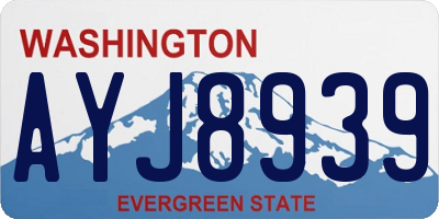 WA license plate AYJ8939