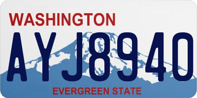 WA license plate AYJ8940