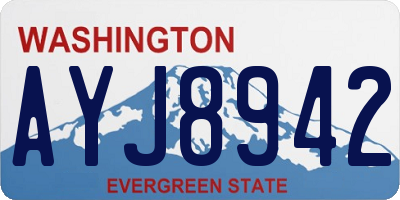 WA license plate AYJ8942