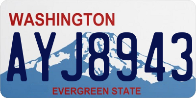 WA license plate AYJ8943