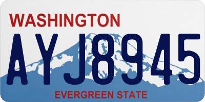 WA license plate AYJ8945