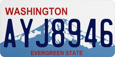 WA license plate AYJ8946