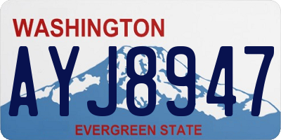 WA license plate AYJ8947