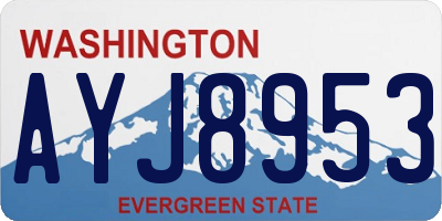 WA license plate AYJ8953
