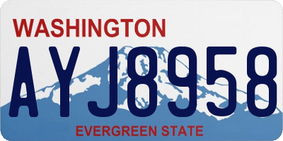 WA license plate AYJ8958