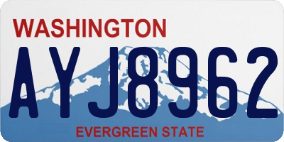 WA license plate AYJ8962