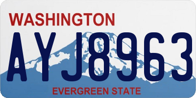 WA license plate AYJ8963