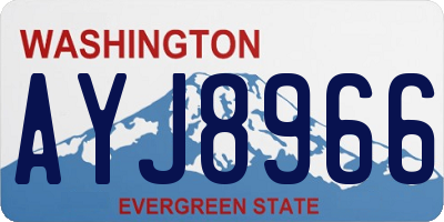 WA license plate AYJ8966