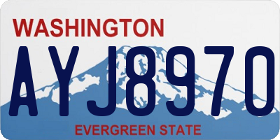 WA license plate AYJ8970