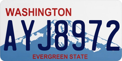 WA license plate AYJ8972