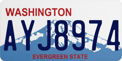 WA license plate AYJ8974