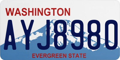 WA license plate AYJ8980
