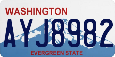 WA license plate AYJ8982
