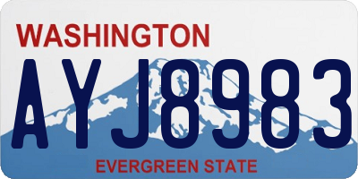 WA license plate AYJ8983