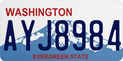 WA license plate AYJ8984