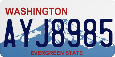 WA license plate AYJ8985
