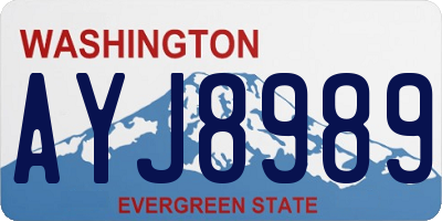 WA license plate AYJ8989