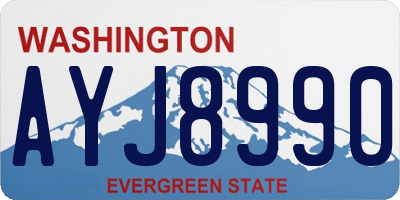 WA license plate AYJ8990