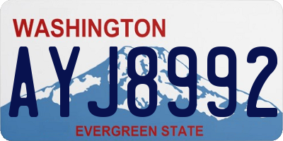 WA license plate AYJ8992