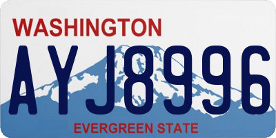 WA license plate AYJ8996
